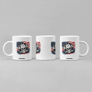 American Flag Skull Mechanic Coffee Mug Labor Day Patriotic USA TS14 Print Your Wear