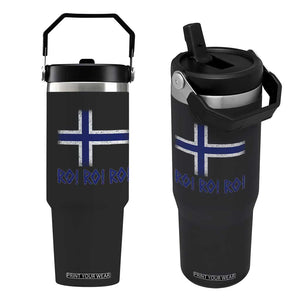 Ro Ro Norge Norway Norwegian Flag Flip Straw Tumbler TS14 One Size: 30 oz Black Print Your Wear