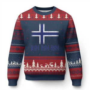 Ro Ro Norge Norway Norwegian Flag Ugly Christmas Sweater TS14 Navy Red Print Your Wear
