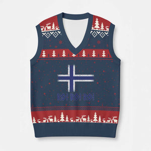 Ro Ro Norge Norway Norwegian Flag V-Neck Knit Sweater Vest TS14 Navy Red Print Your Wear