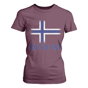Ro Ro Norge Norway Norwegian Flag T Shirt For Women TS14 Maroon Print Your Wear