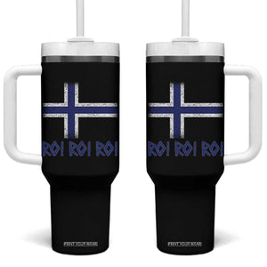 Ro Ro Norge Norway Norwegian Flag Tumbler With Handle TS14 One Size: 40 oz Black Print Your Wear