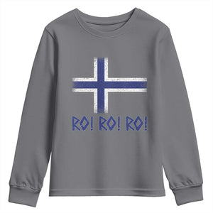 Ro Ro Norge Norway Norwegian Flag Youth Sweatshirt TS14 Charcoal Print Your Wear