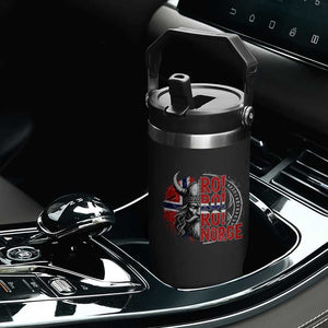 Ro Ro Norge Norway Flag Flip Straw Tumbler Cool Norwegian Viking TS14 Print Your Wear