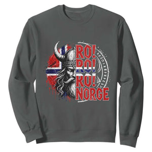 Ro Ro Norge Norway Flag Sweatshirt Cool Norwegian Viking TS14 Dark Heather Print Your Wear