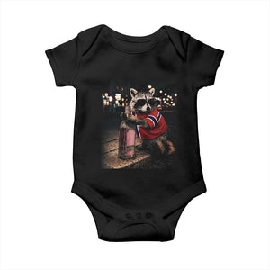 Funny Raccoon Whiskey Sunglasses Norwegian Flag Baby Onesie Viral Trash Panda Football Texas Souvenir Meme TS14 Black Print Your Wear