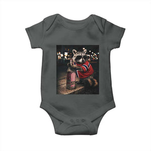 Funny Raccoon Whiskey Sunglasses Norwegian Flag Baby Onesie Viral Trash Panda Football Texas Souvenir Meme TS14 Dark Heather Print Your Wear