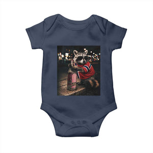 Funny Raccoon Whiskey Sunglasses Norwegian Flag Baby Onesie Viral Trash Panda Football Texas Souvenir Meme TS14 Navy Print Your Wear
