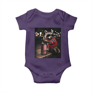 Funny Raccoon Whiskey Sunglasses Norwegian Flag Baby Onesie Viral Trash Panda Football Texas Souvenir Meme TS14 Purple Print Your Wear
