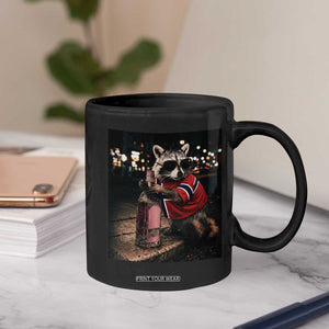 Funny Raccoon Whiskey Sunglasses Norwegian Flag Coffee Mug Viral Trash Panda Football Texas Souvenir Meme TS14 Print Your Wear