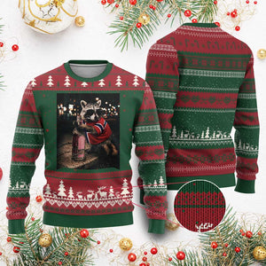 Funny Raccoon Whiskey Sunglasses Norwegian Flag Ugly Christmas Sweater Viral Trash Panda Football Texas Souvenir Meme TS14 Red Green Print Your Wear