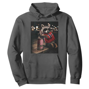 Funny Raccoon Whiskey Sunglasses Norwegian Flag Hoodie Viral Trash Panda Football Texas Souvenir Meme TS14 Dark Heather Print Your Wear