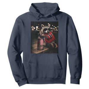 Funny Raccoon Whiskey Sunglasses Norwegian Flag Hoodie Viral Trash Panda Football Texas Souvenir Meme TS14 Navy Print Your Wear