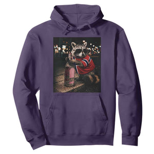 Funny Raccoon Whiskey Sunglasses Norwegian Flag Hoodie Viral Trash Panda Football Texas Souvenir Meme TS14 Purple Print Your Wear