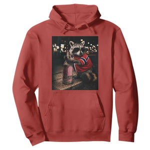 Funny Raccoon Whiskey Sunglasses Norwegian Flag Hoodie Viral Trash Panda Football Texas Souvenir Meme TS14 Red Print Your Wear