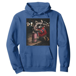 Funny Raccoon Whiskey Sunglasses Norwegian Flag Hoodie Viral Trash Panda Football Texas Souvenir Meme TS14 Royal Blue Print Your Wear