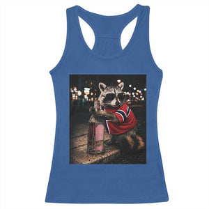 Funny Raccoon Whiskey Sunglasses Norwegian Flag Racerback Tank Top Viral Trash Panda Football Texas Souvenir Meme TS14 Royal Blue Print Your Wear