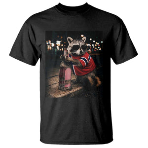 Funny Raccoon Whiskey Sunglasses Norwegian Flag T Shirt Viral Trash Panda Football Texas Souvenir Meme TS14 Black Print Your Wear