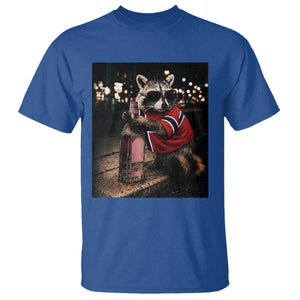 Funny Raccoon Whiskey Sunglasses Norwegian Flag T Shirt Viral Trash Panda Football Texas Souvenir Meme TS14 Royal Blue Print Your Wear