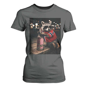 Funny Raccoon Whiskey Sunglasses Norwegian Flag T Shirt For Women Viral Trash Panda Football Texas Souvenir Meme TS14 Dark Heather Print Your Wear