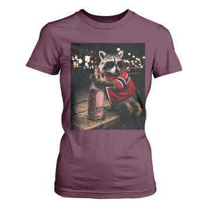 Funny Raccoon Whiskey Sunglasses Norwegian Flag T Shirt For Women Viral Trash Panda Football Texas Souvenir Meme TS14 Maroon Print Your Wear