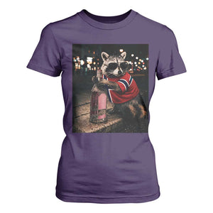 Funny Raccoon Whiskey Sunglasses Norwegian Flag T Shirt For Women Viral Trash Panda Football Texas Souvenir Meme TS14 Purple Print Your Wear