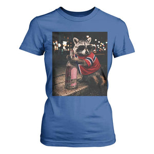 Funny Raccoon Whiskey Sunglasses Norwegian Flag T Shirt For Women Viral Trash Panda Football Texas Souvenir Meme TS14 Royal Blue Print Your Wear