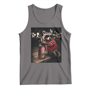 Funny Raccoon Whiskey Sunglasses Norwegian Flag Tank Top Viral Trash Panda Football Texas Souvenir Meme TS14 Deep Heather Print Your Wear