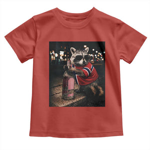 Funny Raccoon Whiskey Sunglasses Norwegian Flag Toddler T Shirt Viral Trash Panda Football Texas Souvenir Meme TS14 Red Print Your Wear