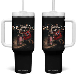 Funny Raccoon Whiskey Sunglasses Norwegian Flag Tumbler With Handle Viral Trash Panda Football Texas Souvenir Meme TS14 One Size: 40 oz Black Print Your Wear