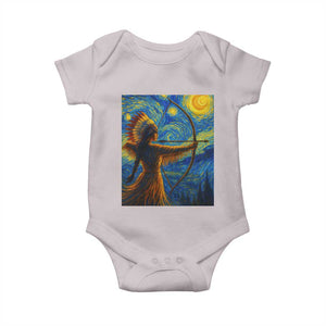 Native American Indian Women Baby Onesie Starry Night Indigenous Pride TS14 Ice Gray Print Your Wear