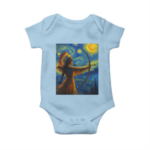 Native American Indian Women Baby Onesie Starry Night Indigenous Pride TS14 Light Blue Print Your Wear