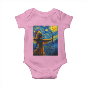 Native American Indian Women Baby Onesie Starry Night Indigenous Pride TS14 Light Pink Print Your Wear