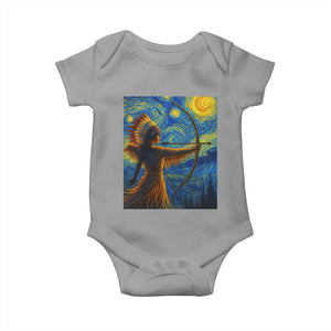 Native American Indian Women Baby Onesie Starry Night Indigenous Pride TS14 Sport Gray Print Your Wear