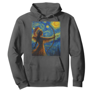 Native American Indian Women Hoodie Starry Night Indigenous Pride TS14 Dark Heather Print Your Wear