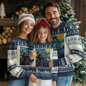 Native American Indian Women Ugly Christmas Sweater Starry Night Indigenous Pride TS14 Beige Navy Print Your Wear