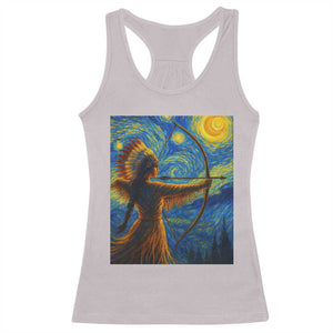 Native American Indian Women Racerback Tank Top Starry Night Indigenous Pride TS14 Ice Gray Print Your Wear