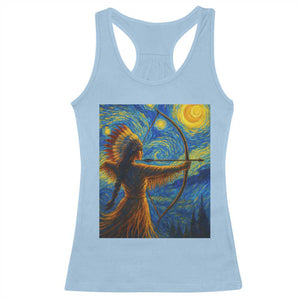 Native American Indian Women Racerback Tank Top Starry Night Indigenous Pride TS14 Light Blue Print Your Wear