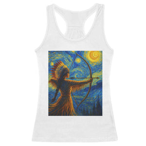 Native American Indian Women Racerback Tank Top Starry Night Indigenous Pride TS14 White Print Your Wear