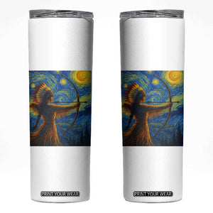 Native American Indian Women Skinny Tumbler Starry Night Indigenous Pride TS14 White Print Your Wear
