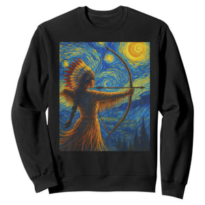 Native American Indian Women Sweatshirt Starry Night Indigenous Pride TS14 Black Print Your Wear