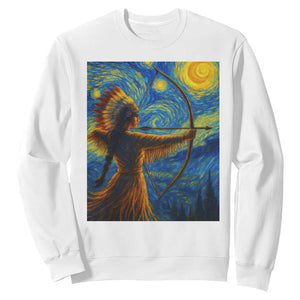 Native American Indian Women Sweatshirt Starry Night Indigenous Pride TS14 White Print Your Wear