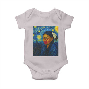 Native American MMIW Baby Onesie Starry Night Indigenous People Day TS14 Ice Gray Print Your Wear