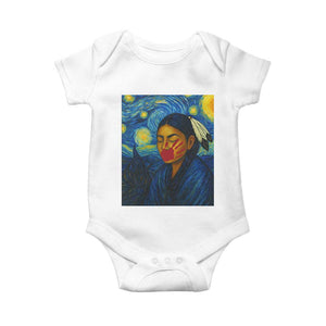 Native American MMIW Baby Onesie Starry Night Indigenous People Day TS14 White Print Your Wear