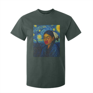 Native American MMIW T Shirt For Kid Starry Night Indigenous People Day TS14 Dark Forest Green Print Your Wear