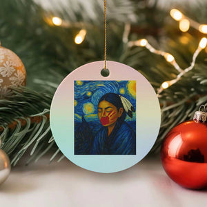 Native American MMIW Ceramic Ornament Starry Night Indigenous People Day TS14 1pc Pastel Print Your Wear