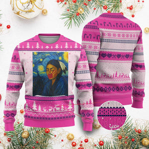Native American MMIW Ugly Christmas Sweater Starry Night Indigenous People Day TS14 Hot Pink Print Your Wear