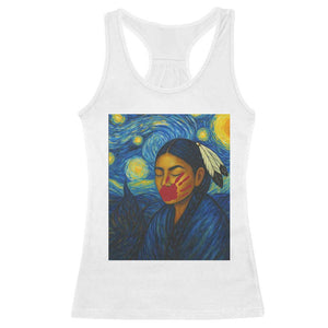 Native American MMIW Racerback Tank Top Starry Night Indigenous People Day TS14 White Print Your Wear