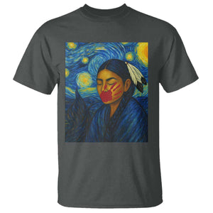 Native American MMIW T Shirt Starry Night Indigenous People Day TS14 Dark Heather Print Your Wear