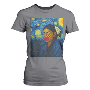 Native American MMIW T Shirt For Women Starry Night Indigenous People Day TS14 Charcoal Print Your Wear
